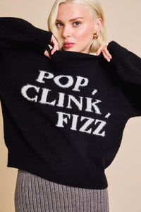 Pop, Clink, Fizz Novelty Pullover Sweater