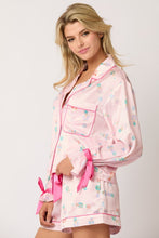 Load image into Gallery viewer, Satin Nutcracker Prints Shirt and Short PJ Set
