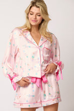 Load image into Gallery viewer, Satin Nutcracker Prints Shirt and Short PJ Set
