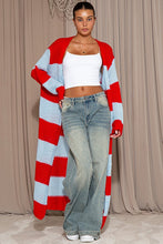 Load image into Gallery viewer, Striped Color Block Chunky Knit Sweater Cardigan
