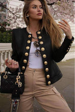 Load image into Gallery viewer, Gold Button Suede Casual Jacket
