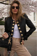 Load image into Gallery viewer, Gold Button Suede Casual Jacket
