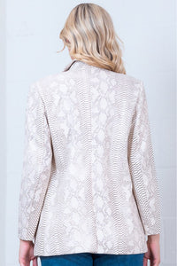 Snake Print Double Breasted Boyfriend Blazer