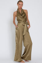 Load image into Gallery viewer, Cowl Neck Waist Belted Jumpsuit
