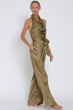 Load image into Gallery viewer, Cowl Neck Waist Belted Jumpsuit
