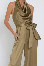 Load image into Gallery viewer, Cowl Neck Waist Belted Jumpsuit
