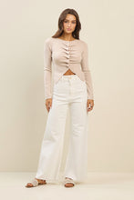 Load image into Gallery viewer, Button Pleated Split Knit Top
