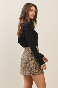 Open Cowl Back Knit Top