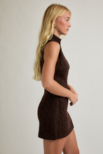 Load image into Gallery viewer, Sleeveless Mock Neck Cable Sweater Mini Dress

