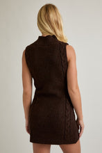 Load image into Gallery viewer, Sleeveless Mock Neck Cable Sweater Mini Dress
