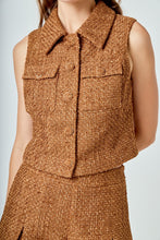 Load image into Gallery viewer, Tweed Short Sleeveless Jacket
