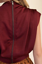 Load image into Gallery viewer, High Neck Back Zipper Top
