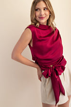 Load image into Gallery viewer, Boat Neck Waist Tie Blouse
