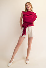 Load image into Gallery viewer, Boat Neck Waist Tie Blouse
