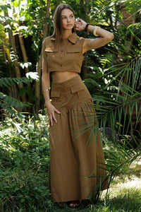 Utility Cropped Sleeveless Shirt