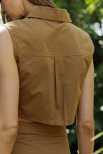 Load image into Gallery viewer, Utility Cropped Sleeveless Shirt
