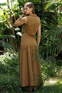 High-Waisted Utility Maxi Skirt