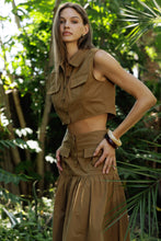 Load image into Gallery viewer, High-Waisted Utility Maxi Skirt
