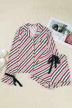 Load image into Gallery viewer, Christmas Velvet Ribbon Knot Silky 2pcs Pajama Set
