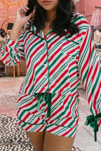 Load image into Gallery viewer, Christmas Velvet Ribbon Knot Silky 2pcs Pajama Set
