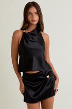 Load image into Gallery viewer, Satin Halter Top With Gold Applique
