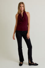 Load image into Gallery viewer, Cowl Neck Ruched Halter Top
