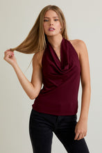Load image into Gallery viewer, Cowl Neck Ruched Halter Top
