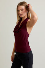 Load image into Gallery viewer, Cowl Neck Ruched Halter Top
