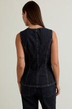 Load image into Gallery viewer, Button Front Sleeveless Denim Top
