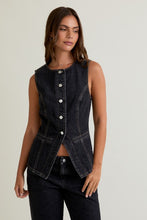 Load image into Gallery viewer, Button Front Sleeveless Denim Top

