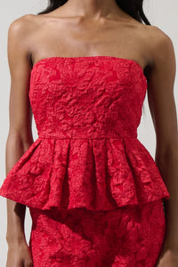 Arielle Jacquard Senny Peplum Top