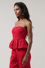 Load image into Gallery viewer, Arielle Jacquard Senny Peplum Top
