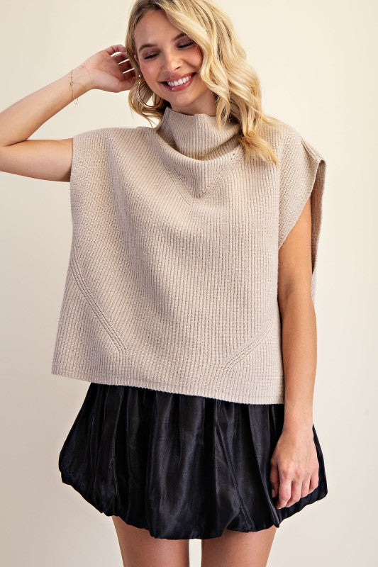 Mock Neck Oversized Sweater