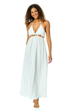Load image into Gallery viewer, Women's Gardenia V Neck Jewel Maxi Dress With Spaghetti Straps Cover Up
