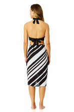 Load image into Gallery viewer, Women's Bardot Stripe Tie Front Pareo Cover Up
