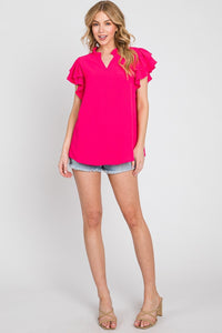 Airflow Ruffled Sleeve Top