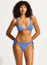 Load image into Gallery viewer, Mesh Effect Tie Side Rio Bikini Bottom - Azure
