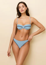 Load image into Gallery viewer, Juliette Seersucker Bikini Top French Blue / Brule Mini Stripe
