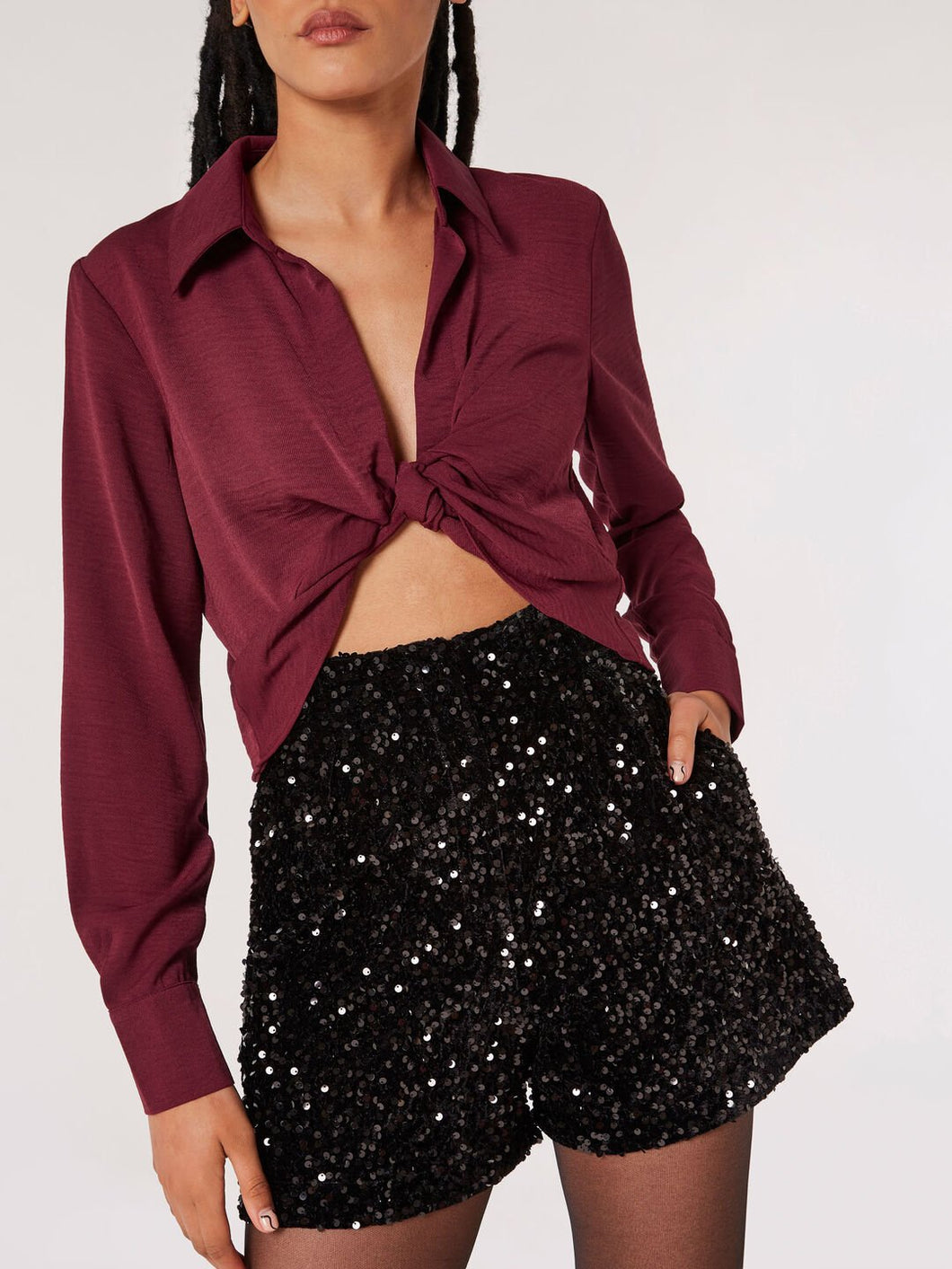 Velvet Sequin Shorts