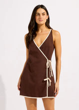 Load image into Gallery viewer, Beach Edit Bind Mini Wrap Dress

