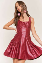 Load image into Gallery viewer, Red Sleeveless PU Dress
