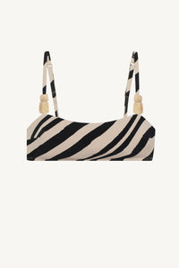 Terra Bralette Top - Sandbar Stripe Crepe Texture