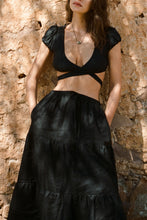 Load image into Gallery viewer, Aura Wrap Crop Top - Black EcoRib
