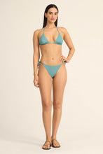 Load image into Gallery viewer, Elle Tie Side Bottom - Aqua Metallic
