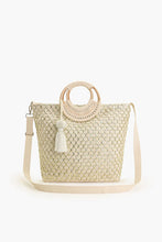 Load image into Gallery viewer, Honeycomb Natural Lurex Tote
