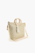Load image into Gallery viewer, Honeycomb Natural Lurex Tote

