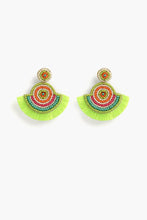 Load image into Gallery viewer, Neon Green Embellished Earrings
