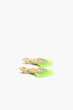 Load image into Gallery viewer, Neon Green Embellished Earrings
