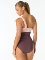 Load image into Gallery viewer, Carmen Marc Valvo One Piece Raisin/Powder Blush
