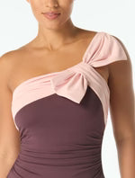 Load image into Gallery viewer, Carmen Marc Valvo One Piece Raisin/Powder Blush
